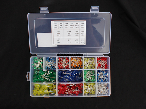 디바이스마트,RLC/수동소자 > 엔지니어 샘플키트 > LED 키트 > LED 키트,NT-KIT,실속형 라운드 LED 샘플키트 [NT-KIT-LED01],불황에 맞서다!  NT-봉지키트 시리즈. 간편한 비닐 포장으로 가격 거품을 뺀 저가형 키트입니다. 2.5~3.5V 의 범용 일반 라운드형 LED 모음키트 입니다.