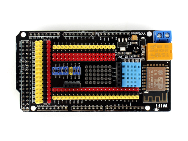 디바이스마트,오픈소스/코딩교육 > 아두이노 > 아두이노 호환쉴드,SZH,아두이노 메가2560 이지 모듈 확장 쉴드 [SZH-EK079],아두이노 메가 2560 호환 확장 실드 / 와이파이 모듈, 온습도 모듈, 릴레이 모듈 내장 / 블루투스, OLED 연결포트 및 테스트필드/ 3.3V, 5V 및 I/O 확장 핀헤더
