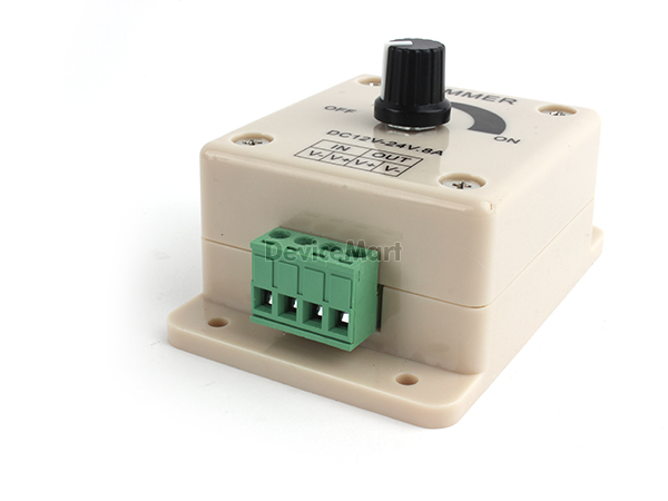 디바이스마트,LED/LCD > 드라이버/컨트롤러 > 조광기 디머,SZH-LD,LED 휘도조절 디머 (12~24V 8A) [SZH-LD008],전압 : 12~24V / 전류 : 8A / 볼륨 회전 가변저항 스위치를 이용하여 LED의 밝기를 조절