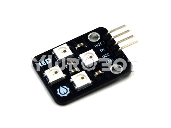 디바이스마트,오픈소스/코딩교육 > 아두이노 > 아두이노 LED/LCD모듈,YwRobot,아두이노 WS2812 Full Color LED Module [ELB061000],5050 RGB LED 4개를 장착한 아두이노 LED 모듈 입니다.