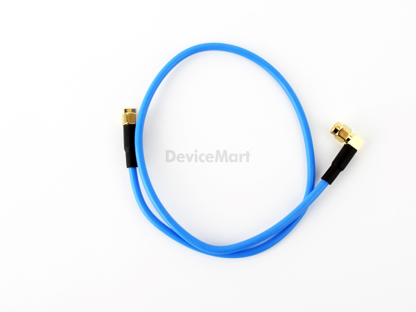 SMA right angle Plug to SMA Plug, RG403 blue cable-50cm [SZH-RA031]