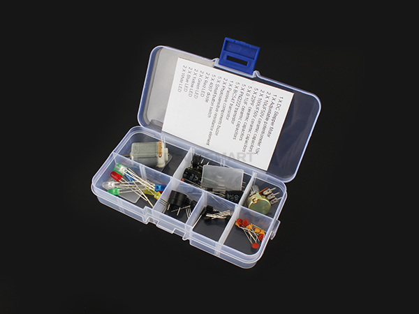 디바이스마트,RLC/수동소자 > 엔지니어 샘플키트 > 기타 키트,NT-KIT,기본 부품 종합 키트 v2 [NT-KIT-E003],불황에 맞서는 저렴한 실속키트.  소형DC모터, 캐패시터, 저항, 트랜지스터, 다이오드, LED까지 기본 회로 구성에 꼭 필요한 기본부품들만 모은 키트입니다.