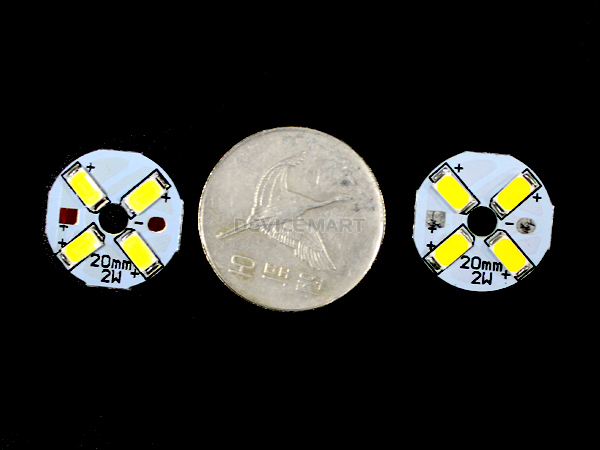 디바이스마트,LED/LCD > LED 인테리어조명 > LED 전구,SZH-LD,LED조명 제작용 원형기판 SMD LED (2W/20mm/화이트) [SZH-LD031],사이즈 : 20mm / 전원 : DC 5V~8V , 2W / 색상 : 화이트(White)5730 SMD LED 4개