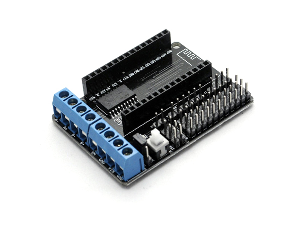 디바이스마트,MCU보드/전자키트 > 버튼/스위치/제어/RTC > 모터/모터컨트롤,SZH,NodeMCU V2용 L293D Motor Shield [SZH-EKBB-036],NodeMCU V2(미포함, 별매) 호환 ESP8266 와이파이 모터 드라이버 확장 보드 / 2채널(Dual) H-bridge driver / 모터 컨트롤 전압 : 4.5V ~ 36V / ESP8266 개발보드 컨트롤 전압 : 4.5V ~ 9V / 모터컨트롤과 개발보드 컨트롤 전압은 개별적으로 처리 / 58.5mm * 42.5mm * 13mm