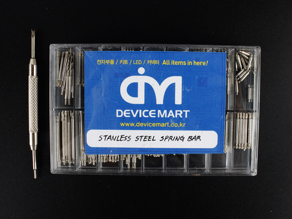 디바이스마트,RLC/수동소자 > 엔지니어 샘플키트 > 볼트/너트/기계부품 키트,NT-KIT,스텐레스 스틸 스프링바 키트 [NT-KIT-E014],불황에 맞서는 저렴한 실속키트. 시계줄 교체에 많이 사용하는 스프링 바 모음 입니다. 스프링툴바가 함께 포함되어 있습니다.