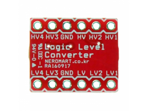 디바이스마트,MCU보드/전자키트 > 전원/신호/저장/응용 > 레벨컨버터/Buck/Boost,NEROMART,4CH Logic Level Converter (NER-15966),4채널양방향로직레벨컨버터, 3.3V를사용하는보드를5V사용하는보드에연결시필요합니다.
