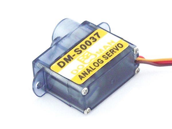 디바이스마트,기계/제어/로봇/모터 > 모터류 > 서보모터 > 아날로그 서보모터,DOMAN RC,아날로그 서보모터(DM-S0037),Voltage: 3.7V ~ 6.0VSpeed: 0.12 sec/60deg (4.8v) 0.10sec/60deg (6.0v) Torque: 0.5kg.cm (4.8v) 0.65kg.cm (6.0v)Size: 19.4mmX8.2mmX19.5mmWeight: 3.7gramMotor: CorelessGear Train: Plastic
