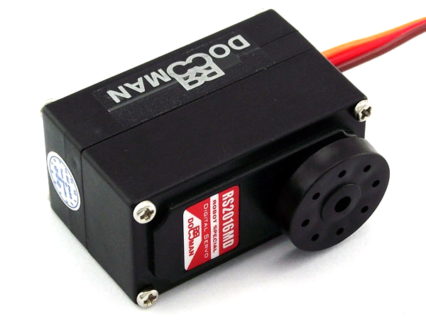 디바이스마트,기계/제어/로봇/모터 > 모터류 > 서보모터 > 디지털 서보모터,DOMAN RC,디지털 서보모터(DM-RS2016MD),Voltage: 6V ~ 7.4VSpeed: 0.28sec/60deg (6v) 0.26sec/60deg (7.4v)Torque: 18.5kg.cm (6v) 21.6kg.cm (7.4v)Size: 44mmX23mmX26.5mmWeight: 51gramMotor: BrushedGear Train: Metal / 프레임포함