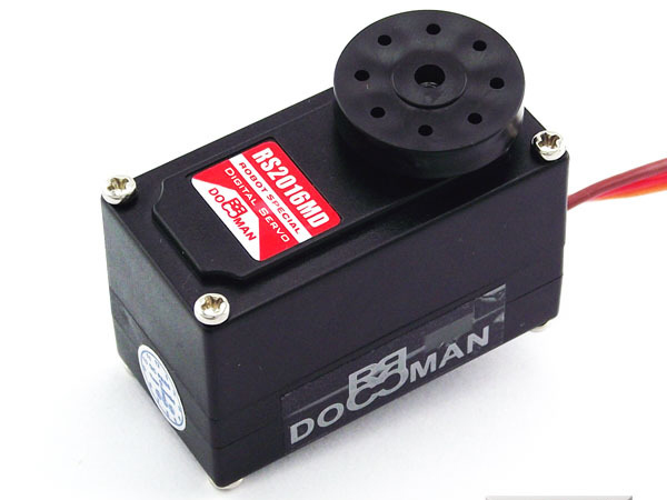 디바이스마트,기계/제어/로봇/모터 > 모터류 > 서보모터 > 디지털 서보모터,DOMAN RC,디지털 서보모터(DM-RS2016MD),Voltage: 6V ~ 7.4VSpeed: 0.28sec/60deg (6v) 0.26sec/60deg (7.4v)Torque: 18.5kg.cm (6v) 21.6kg.cm (7.4v)Size: 44mmX23mmX26.5mmWeight: 51gramMotor: BrushedGear Train: Metal / 프레임포함