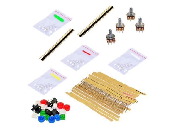 디바이스마트,오픈소스/코딩교육 > 아두이노 > 아두이노 교육용키트,KEYES,아두이노 브레드보드용 기초 키트 [KT0046],Universal Carbon Resisters + Rotary Potentiometers Parts Set for Arduino A1 / 저항, 스위치, LED 등 아두이노와 브레드보드를 통해서 학습해볼 수 있는 대부분의 전자부품들은 모두 포함되어있는 기초 학습용 키트 / 아두이노, 브레드보드는 포함되어 있지 않습니다(별매).