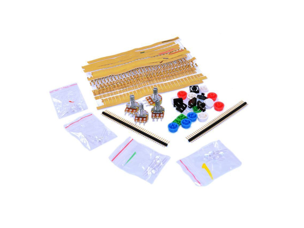 디바이스마트,오픈소스/코딩교육 > 아두이노 > 아두이노 교육용키트,KEYES,아두이노 브레드보드용 기초 키트 [KT0046],Universal Carbon Resisters + Rotary Potentiometers Parts Set for Arduino A1 / 저항, 스위치, LED 등 아두이노와 브레드보드를 통해서 학습해볼 수 있는 대부분의 전자부품들은 모두 포함되어있는 기초 학습용 키트 / 아두이노, 브레드보드는 포함되어 있지 않습니다(별매).