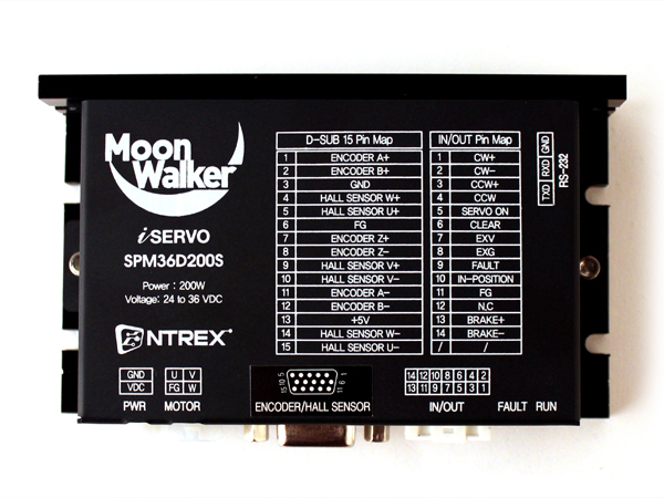 디바이스마트,기계/제어/로봇/모터 > 모터드라이버 > 브랜드(MoonWalker) 모터 드라이버 > i Servo BLDC,MoonWalker,MW-SPM36D200S-v2,사용자 편의성을 강화시킨 BLDC 서보 모터 드라이버 입니다. Auto Tunning 기능 으로 인해 간편하게 사용자 환경에 맞는 제어 파라미터 설정이 가능합니다. 모터의 특성과, 모터에 연결된 부하량을 탐지하여 내부 제어기가 돌아가므로, 매우 신속하게 목표로 하는 위치/속도 에 도달하게 됩니다. Power: 200W, Operating Voltage: 24~36V, Operating Current: 10A, Peak Current: 20A