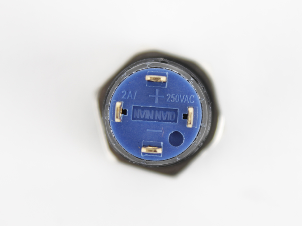 디바이스마트,스위치/부저/전기부품 > 스위치 > 푸쉬버튼 스위치 > 메탈 스위치,NW3 (New3),LED 블랙 메탈 푸쉬 스위치 링(파랑) [HX12-C2],일반푸쉬(PUSH) 스위치 / 색상: BLUE (조광형) / 정격 전류 : 2A / 정격전압-DC : 36 VDC / 재질 : 블랙 무광 / 홀가공 : 12mm / 스위치 : 14mm / LED발광 링 타입 / 생활방수 / 노브 플랫 타입