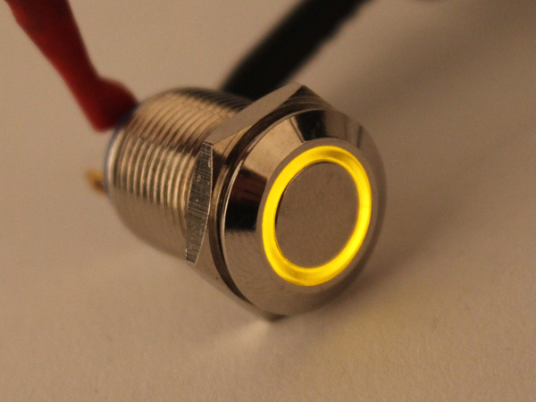디바이스마트,스위치/부저/전기부품 > 스위치 > 푸쉬버튼 스위치 > 메탈 스위치,NW3 (New3),LED 메탈 푸쉬 스위치 링(노랑) [HX12-C3],일반푸쉬(PUSH) 스위치 / 색상: YELLOW (조광형) / 정격 전류 : 2A / 정격전압-DC : 36 VDC / 재질 : Chrome / 홀가공 : 12mm / 스위치 : 14mm / LED발광 링 타입 / 생활방수 / 노브 플랫 타입