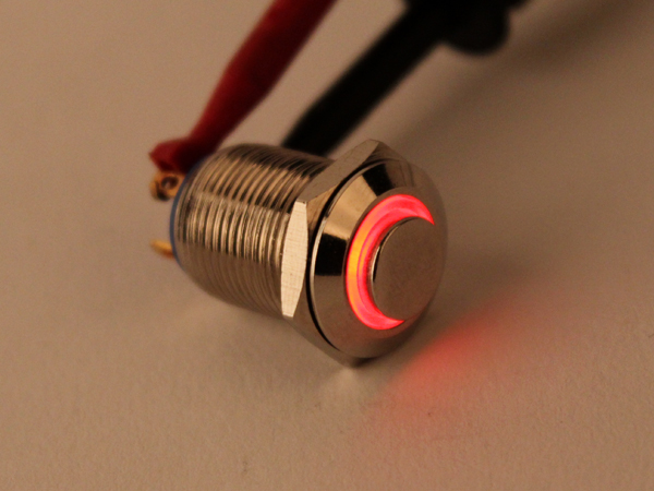 디바이스마트,스위치/부저/전기부품 > 스위치 > 푸쉬버튼 스위치 > 메탈 스위치,NW3 (New3),LED 메탈 푸쉬 스위치 링(빨강) 돌출형 [HX12-C4],일반푸쉬(PUSH) 스위치 / 색상: RED (조광형) / 정격 전류 : 2A / 정격전압-DC : 36 VDC / 재질 : Chrome / 홀가공 : 12mm / 스위치 : 14mm / LED발광 링 타입 / 생활방수 / 노브 돌출 타입