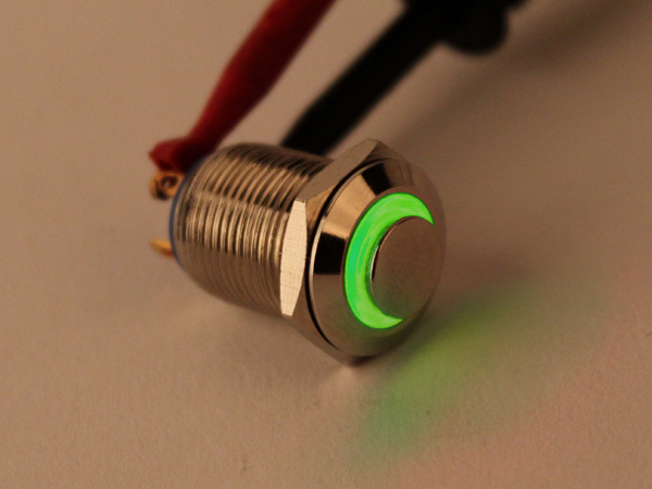 디바이스마트,스위치/부저/전기부품 > 스위치 > 푸쉬버튼 스위치 > 메탈 스위치,NW3 (New3),LED 메탈 푸쉬 스위치 링(녹색) 돌출형 [HX12-C4],일반푸쉬(PUSH) 스위치 / 색상: GREEN (조광형) / 정격 전류 : 2A / 정격전압-DC : 36 VDC / 재질 : Chrome / 홀가공 : 12mm / 스위치 : 14mm / LED발광 링 타입 / 생활방수 / 노브 돌출 타입