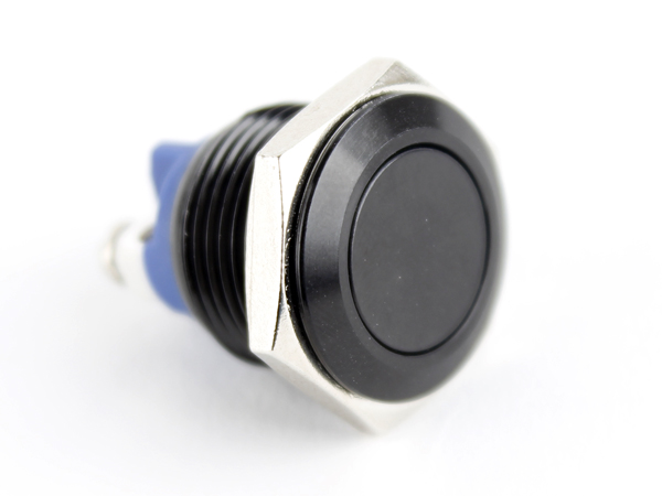 블랙 메탈 푸쉬 스위치 플랫형 [HX16-B2]