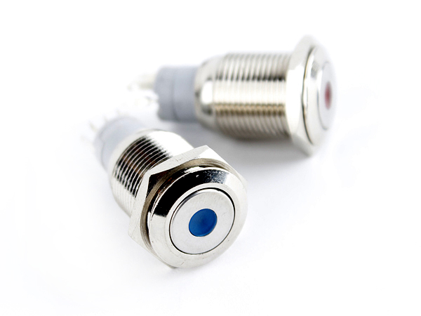 LED 메탈 푸쉬 스위치 도트(파랑12V) [HX16-A3]