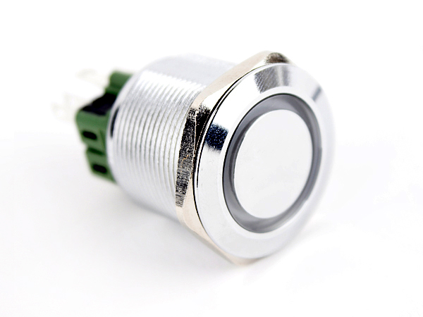 LED 메탈 푸쉬락 스위치 링(빨강12V) [HX25-A1]