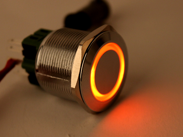 디바이스마트,스위치/부저/전기부품 > 스위치 > 푸쉬버튼 스위치 > 메탈 스위치,NW3 (New3),LED 메탈 푸쉬락 스위치 링(파랑12V) [HX25-A1],푸쉬락(PUSH LOCK) 스위치 / 색상: BLUE (조광형) / 정격 전류 : 5A / 정격전압-AC : 250 VAC / 재질 : Chrome / 홀가공 : 25mm / 스위치 : 28mm / LED발광 Ring타입 / 노브 플랫 타입 / 생활방수 / 락 걸릴때 노브의 높이 변화가 적습니다.