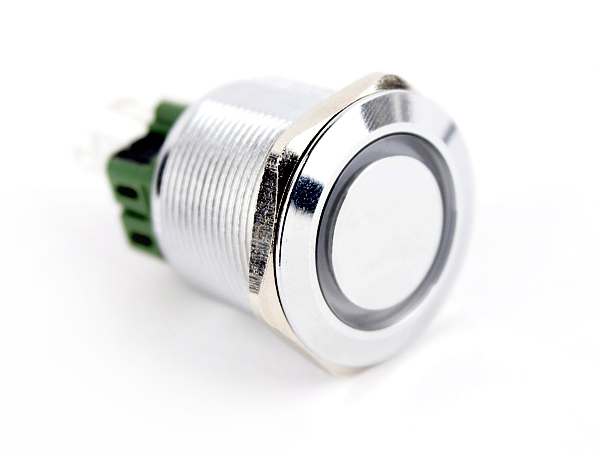 LED 메탈 푸쉬락 스위치 링(흰색12V) [HX25-A1]