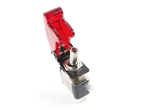 디바이스마트,스위치/부저/전기부품 > 스위치 > Toggle 스위치,NW3 (New3),LED 커버 토글 스위치 (검정),판넬용 토글스위치 / SPST / OFF-ON / 12VDC / 20A / 커버 검정, LED 파랑 12V, 2핀 토글 스위치, 노브에 LED가 장착되어 있어 스위치를 ON하면 LED가 동작 합니다. 항공기 미사일 발사용 플립커버 스타일 입니다.