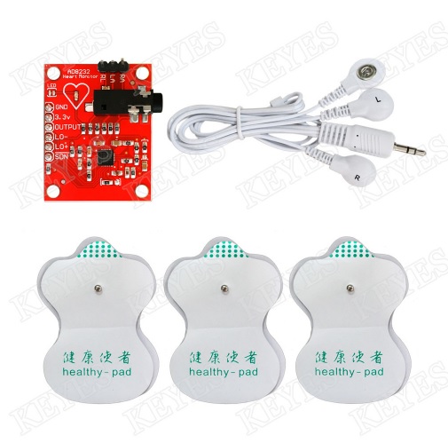 디바이스마트,MCU보드/전자키트 > 센서모듈 > 근전도/심박/바이오 > 근전도/심박센서,KEYES,AD8232 심박 센서 키트 [MD0339-KIT],심장 생체 전기 신호의 심박 모니터링이 가능한 센서 키트 입니다. (와이어, 패드 포함)