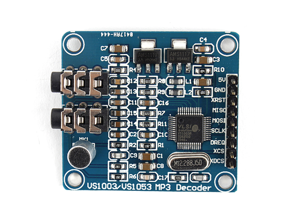 디바이스마트,MCU보드/전자키트 > 음악/앰프/녹음 > MP3/음악재생,SZH,아두이노 VS1003B MP3 디코더 모듈 [SZH-SDBT-022],VS1003 audio decoding formats / Decode : MP3, MP3 + V, WMA , WAV, MIDI, SP-MIDI 지원 / headphones and audio output interface / Power supply : + 5VDC, capacitor filter / PCB size : 50 x 40.5mm / Weight : 10.5g
