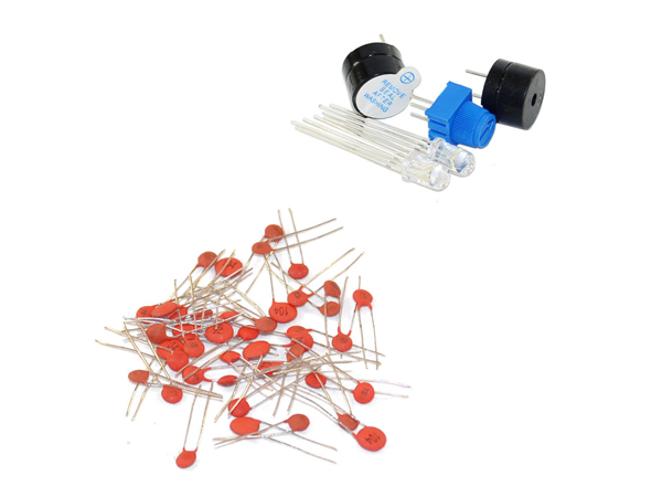 디바이스마트,오픈소스/코딩교육 > 아두이노 > 아두이노 교육용키트,KEYES,아두이노 브레드보드용 기초 전자부품 키트 [KT0019],브레드보드, 저항, LED, 점퍼와이어, 핀헤더 등이 포함된 아두이노를 시작하는 초급자들을 위한 학습 키트 입니다. (아두이노는 별매입니다)