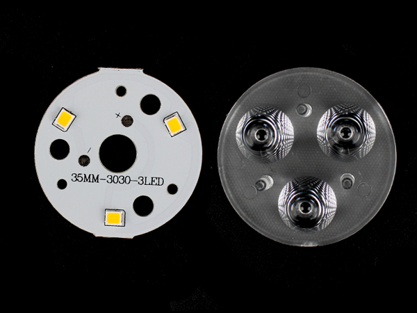 조명용 원형기판 LED + 렌즈 세트 3W 35mm [SZH-LD401]