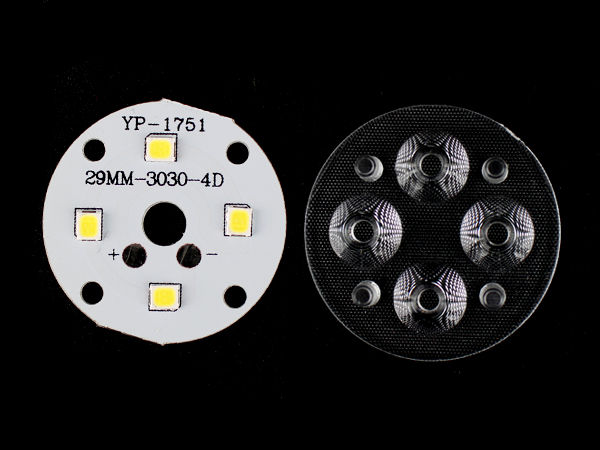 조명용 원형기판 LED + 렌즈 세트 4W 29mm [SZH-LD402]