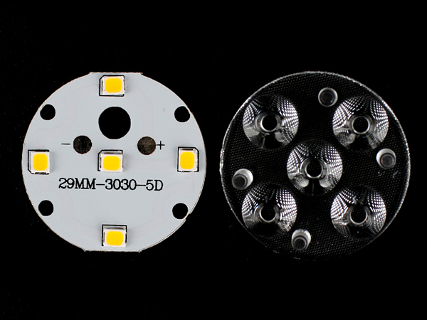조명용 원형기판 LED + 렌즈 세트 5W 29mm [SZH-LD403]