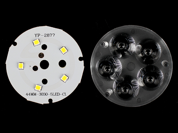 조명용 원형기판 LED + 렌즈 세트 5W 44mm [SZH-LD404]