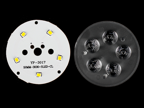 조명용 원형기판 LED + 렌즈 세트 5W 50mm [SZH-LD405]