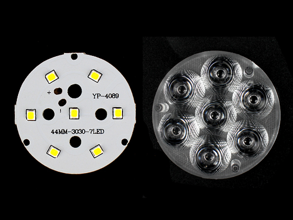 조명용 원형기판 LED + 렌즈 세트 7W 44mm [SZH-LD409]