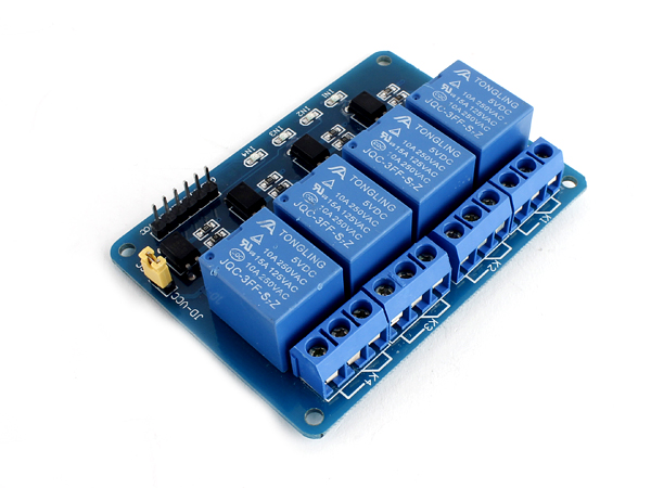 디바이스마트,MCU보드/전자키트 > 전원/신호/저장/응용 > 릴레이,SZH,아두이노 4채널 5V 릴레이 모듈 [SZH-RLBG-012],5V 광절연 Relay Board / 250V 10A, 30V 10A / LED 인디케이터 / Size: 77mm x 57mm