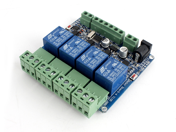 디바이스마트,MCU보드/전자키트 > 전원/신호/저장/응용 > 릴레이,SZH,STM8S103F3 4채널 RS485 통신 릴레이 모듈 [SZH-RLBG-033],프로그래밍 가능한 STM8S103F3 Microcontroller(with SDK) 및 4 channel Optocoupler 내장 / Voltage: DC 12V / Maximum load: 10A 250VAC, 10A 30VDC / Size: 77mm x 78mm x 20mm