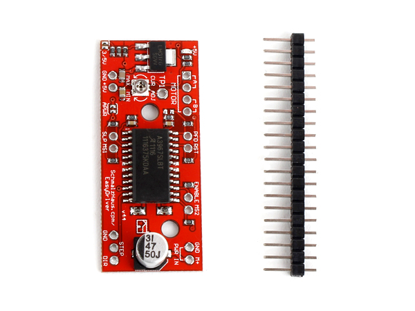 디바이스마트,오픈소스/코딩교육 > 아두이노 > 아두이노 모터/드라이버모듈,SZH,A3967 아두이노 스텝모터 드라이버 모듈 Easy Driver [SZH-MDBL-005],디지털 출력 0~5V 펄스 범위의 스테핑 모터용 컨트롤 드라이버 / Easy Driver Stepper Motor Driver / Power supply range: 7V - 30V / Size : 49mm x 21.5mm