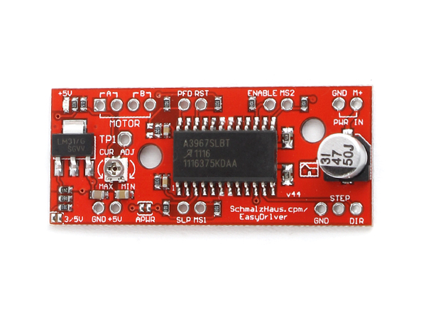 디바이스마트,오픈소스/코딩교육 > 아두이노 > 아두이노 모터/드라이버모듈,SZH,A3967 아두이노 스텝모터 드라이버 모듈 Easy Driver [SZH-MDBL-005],디지털 출력 0~5V 펄스 범위의 스테핑 모터용 컨트롤 드라이버 / Easy Driver Stepper Motor Driver / Power supply range: 7V - 30V / Size : 49mm x 21.5mm