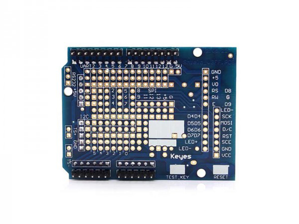 디바이스마트,오픈소스/코딩교육 > 아두이노 > 아두이노 호환쉴드,KEYES,아두이노 프로토 확장 실드 Arduino Proto Shield Expansion Board [EB0002],아두이노 우노(Arduino Uno R3) 호환 프로토 실드(Proto Shield) 확장 보드 / Nokia 5110, 1602 LCD 모듈 등을 위한 공간 등 기존의 프로토실드보다 우수한 확장성