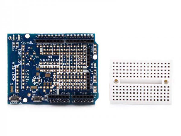 디바이스마트,오픈소스/코딩교육 > 아두이노 > 아두이노 호환쉴드,KEYES,아두이노 프로토 확장 실드 Arduino Proto Shield Expansion Board [EB0002],아두이노 우노(Arduino Uno R3) 호환 프로토 실드(Proto Shield) 확장 보드 / Nokia 5110, 1602 LCD 모듈 등을 위한 공간 등 기존의 프로토실드보다 우수한 확장성