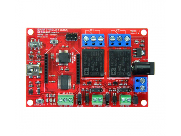 디바이스마트,MCU보드/전자키트 > 전원/신호/저장/응용 > 릴레이,AVRMALL,SMART-RELAY(CH2) (2CH USB/Wireless Relay Module) (NER-16639),2채널 스마트 릴레이 모듈로 USB/무선통신으로 제어가 가능하도록 직접 프로그램을 작성할 수 있습니다. 아두이노 스케치 프로그램에서 아두이노 나노로 선택하여 원하는 입력과 릴레이출력을 프로그램하여 사용할 수 있습니다. 또 타이머 기능을 넣어서 원하는 시간으로 릴레이 출력제어도 가능합니다, 트리거 LOW/HIGH 점퍼로 선택 가능, 절연회로 적용