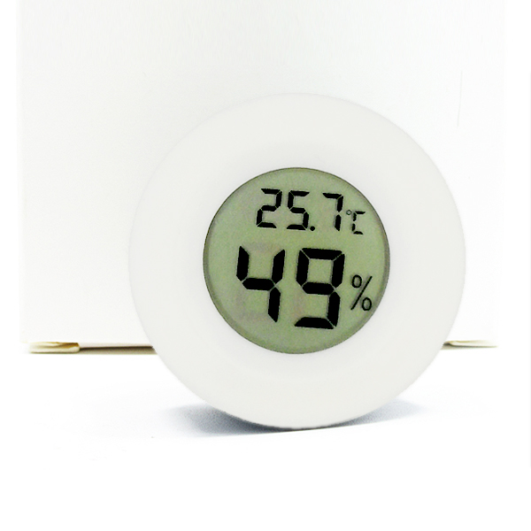 LCD 디지털 온습도계 매립형(원형) 화이트 [SZH-VMT016]