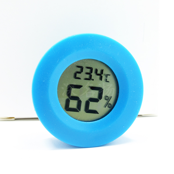LCD 디지털 온습도계 매립형(원형) 블루[SZH-VMT018]