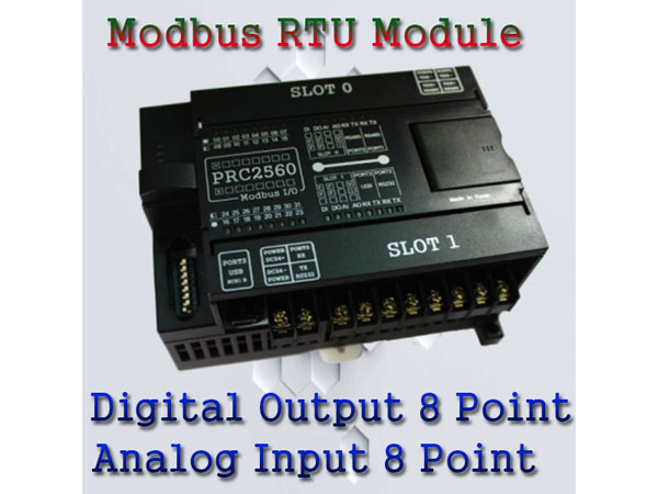 디바이스마트,MCU보드/전자키트 > 통신/네트워크 > 기타 네트워크/통신,,PRC2560-DO8AI8 (디지털 출력 8+아날로그 입력 8) [모드버스 입출력 모듈],[Digital Output 8 Point+Analog Input 8 Point] (RTD,PT1000,PT100,0~10V,0~20mA,4~20mA) 프로그램 가능한 모드버스 입출력 모듈로 RS-485, RS-232, USB 통신을 지원하며, 산업용 표준 통신 프로토콜 Modbus RTU지원으로 SCADA, TOUCH, PLC와의 연결이 용이합니다. 디지털 입출력 및 아날로그 입출력을 모듈별로 지원하므로 확장성이 용이하고, 모드버스 입출력 기능뿐 아니라 부가기능으로 무료로 제공되는 Logic Builder Freeon 소프트웨어를 이용하여 초보자도 손쉽게 로직 프로그램이 가능해 PLC 또는 DDC 처럼 사용이 가능합니다.