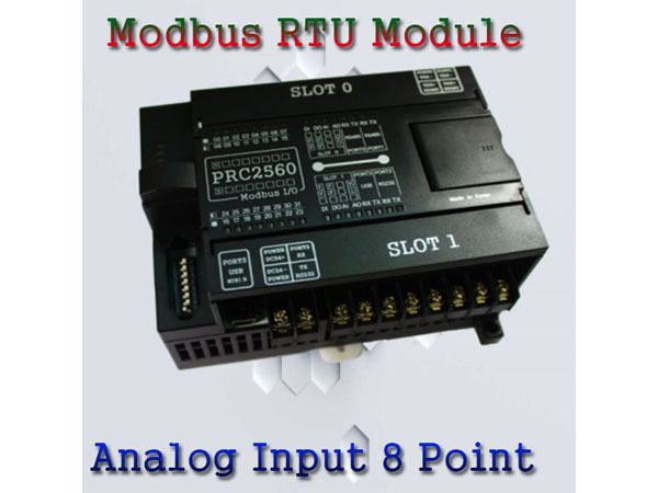 디바이스마트,MCU보드/전자키트 > 통신/네트워크 > 기타 네트워크/통신,,PRC2560-AI8 (아날로그 입력 8) [모드버스 입출력 모듈],[Analog Input 8 Point] (RTD,PT1000,PT100,0~10V,0~20mA,4~20mA) 프로그램 가능한 모드버스 입출력 모듈로 RS-485, RS-232, USB 통신을 지원하며, 산업용 표준 통신 프로토콜 Modbus RTU지원으로 SCADA, TOUCH, PLC와의 연결이 용이합니다. 디지털 입출력 및 아날로그 입출력을 모듈별로 지원하므로 확장성이 용이하고, 모드버스 입출력 기능뿐 아니라 부가기능으로 무료로 제공되는 Logic Builder Freeon 소프트웨어를 이용하여 초보자도 손쉽게 로직 프로그램이 가능해 PLC 또는 DDC 처럼 사용이 가능합니다.
