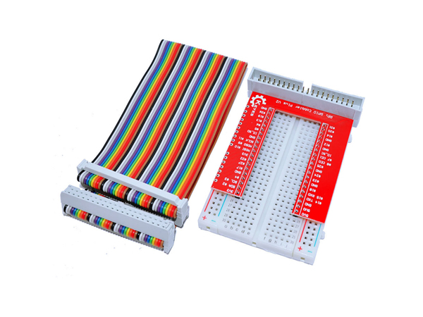 디바이스마트,오픈소스/코딩교육 > 라즈베리파이 > 라즈베리파이 확장보드/HAT,KEYES,라즈베리파이3 GPIO DIY 확장 키트 [SMP0059],컬러풀 40핀 플랫케이블 + GPIO V2 쉴드 + 400홀 브레드보드로 구성된 GPIO 확장 키트 입니다.