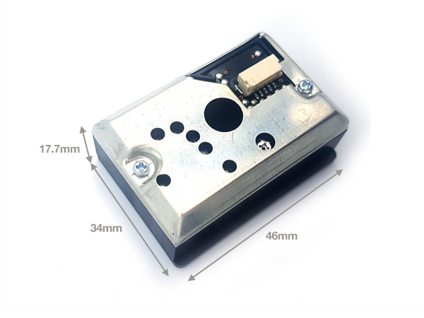 디바이스마트,MCU보드/전자키트 > 센서모듈 > 먼지/가스/연기/불꽃 > 먼지/미세먼지센서,SZH,아두이노 PM2.5 GP2Y1023AU0F 먼지센서, 먼지측정센서, 먼지감지센서,PM2.5 GP2Y1023AU0F 먼지 검출 센서 / 전압 : 5V ± 0.5V / 측정 가능 먼지 : 0 - 250μg/m3 / 출력 유형 : 디지털 (PWM 신호) / 46mm X 34mm X 17.7mm