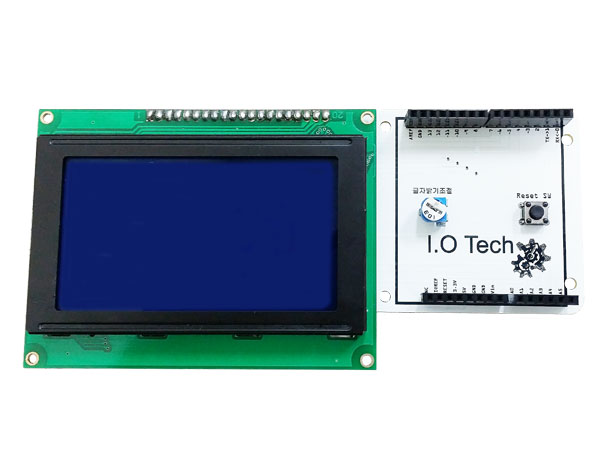 디바이스마트,오픈소스/코딩교육 > 아두이노 > 호환쉴드,I.O Tech,[아두이노 쉴드] I.Graphic LCD Shield,아두이노(Arduino) 우노보드와 간단히 연결하여 사용할 수 있는 아두이노 쉴드형 모듈입니다.