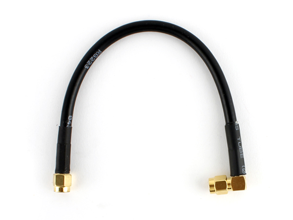 SMA right angle Plug to SMA Plug , RG223 cable-20cm [SZH-RA048]
